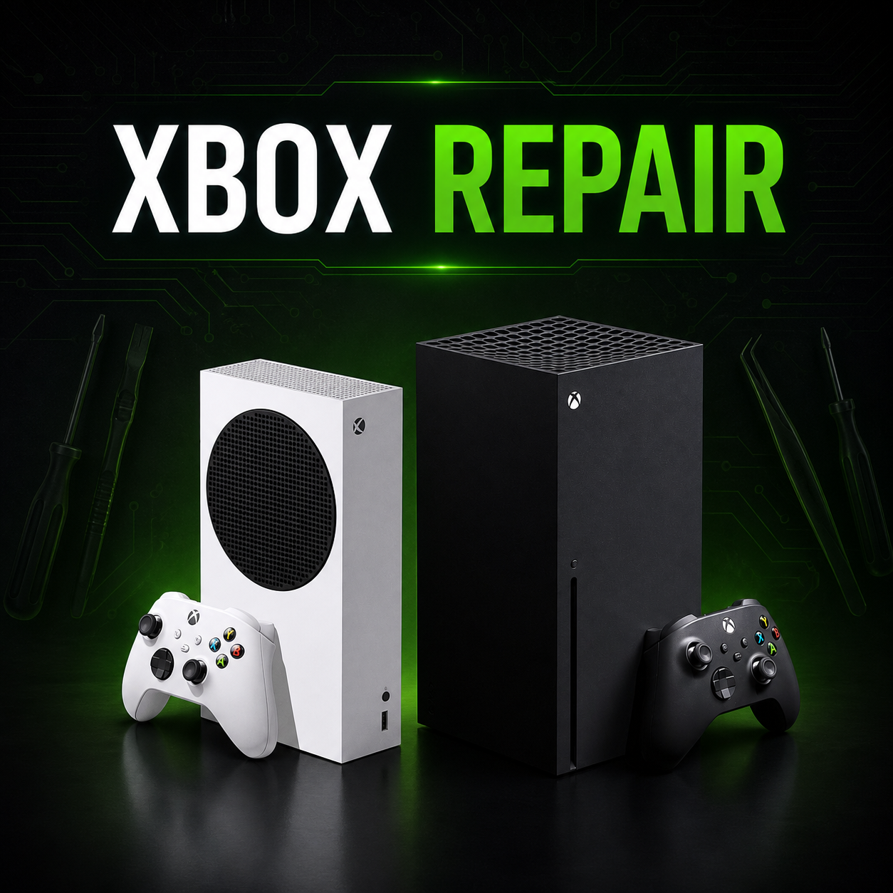 Xbox consoles and controllers prepared for repair